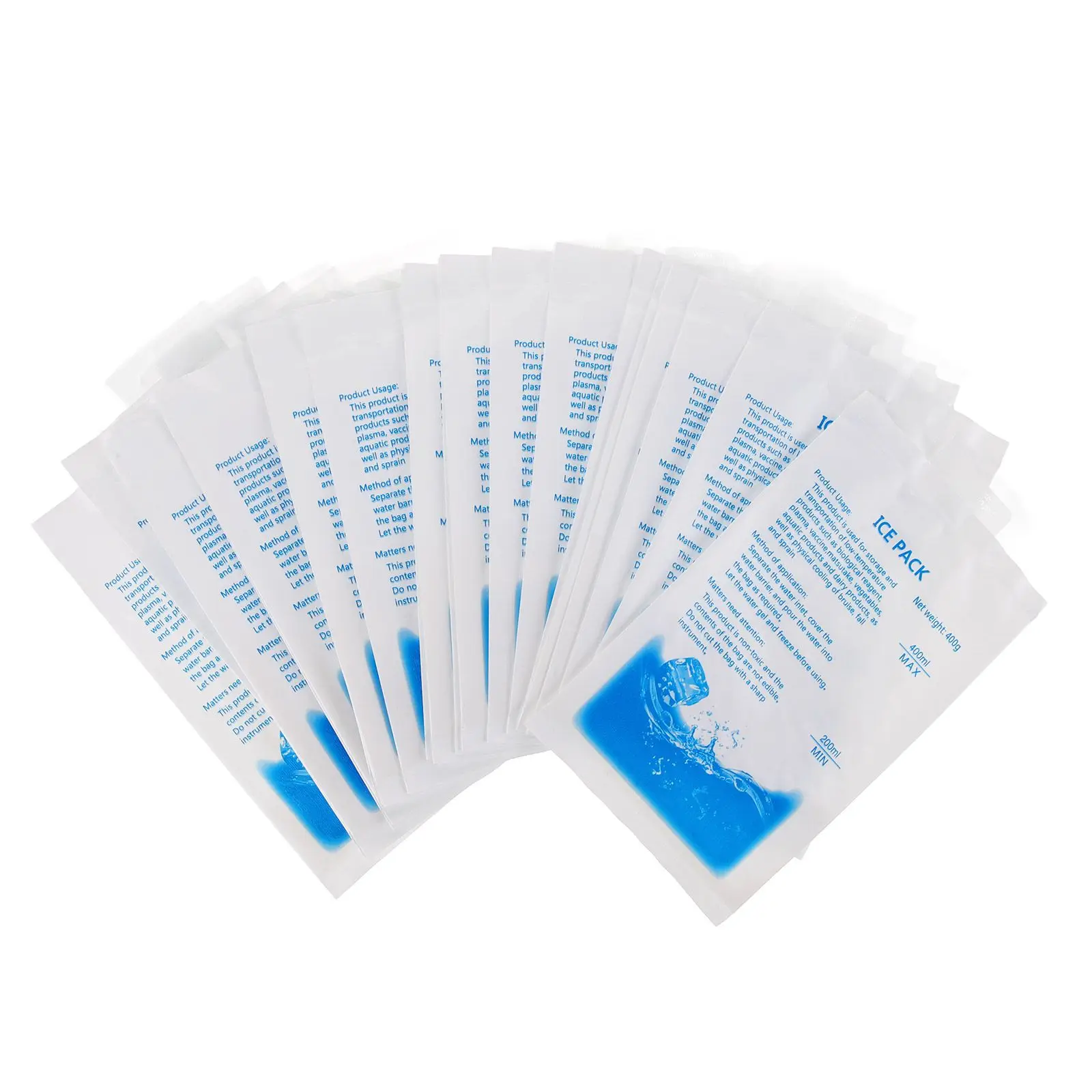 

30 Pcs Packs Reusable Water Filling Bags Food Shipping Portable Reusable Ice Bags Cooling 400ML PE Sealed Design