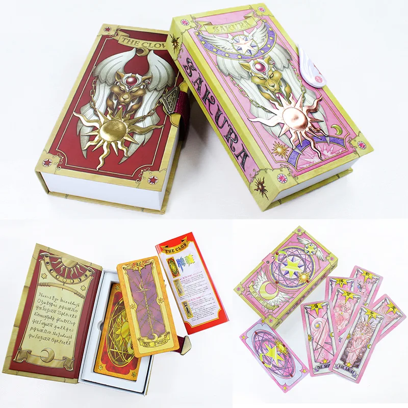 Anime Card Captor Sakura Cards New 60Pcs 1 Set Card Captor Sakura Clow Cards Cosplay Deluxe Edition Anime Prop Gift Toy Taort