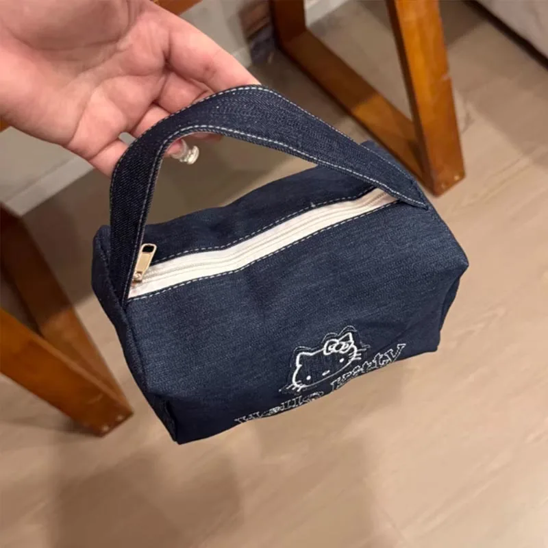 Kawaii Cartoon Cat Travel Cosmetic Case with Handles Large Capacity Portable Toiletry Bag Aesthetic Makeup Storage Bag Gift