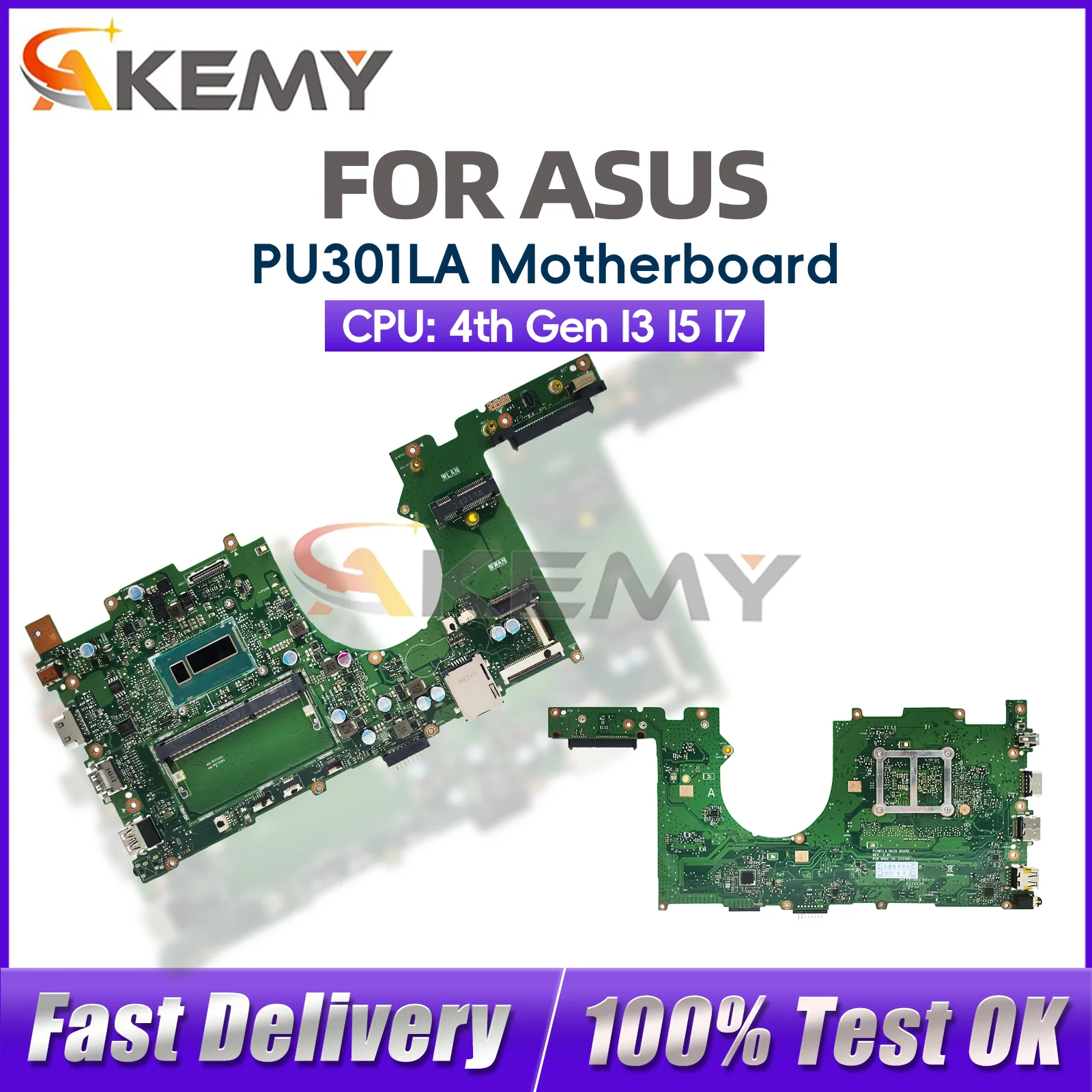 

Материнская плата для ноутбука ASUS VivoBook PU301L PU301LA с процессорами I3, I5, I7, 100% протестирована, быстрая доставка, в наличии.