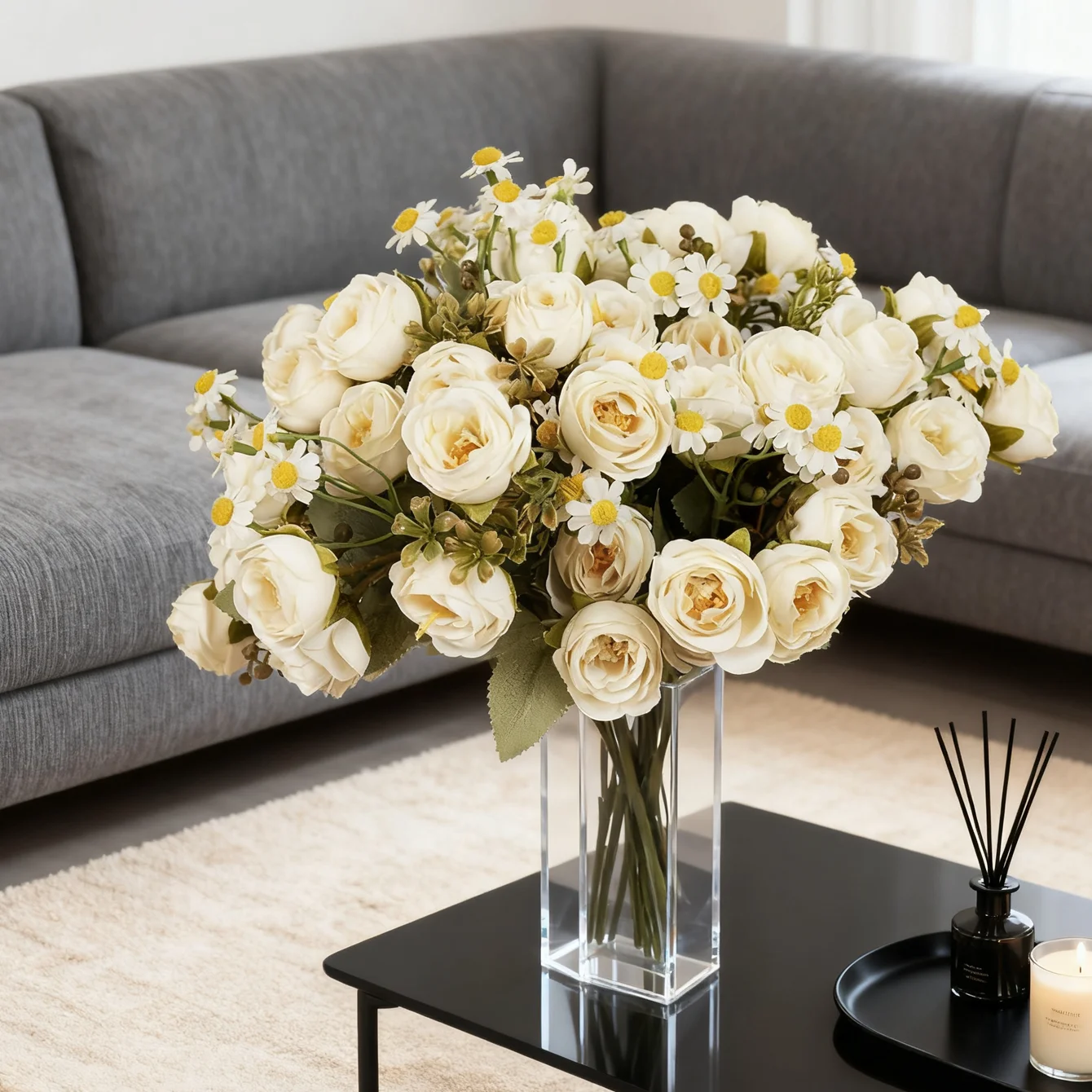 Künstliche Blumen Seiden-Chrysanthemen Diamant-Rose Heim Zimmer Tisch Hochzeit Brautstrauß Deko Valentinstag Outdoor Garten DIY Geschenk