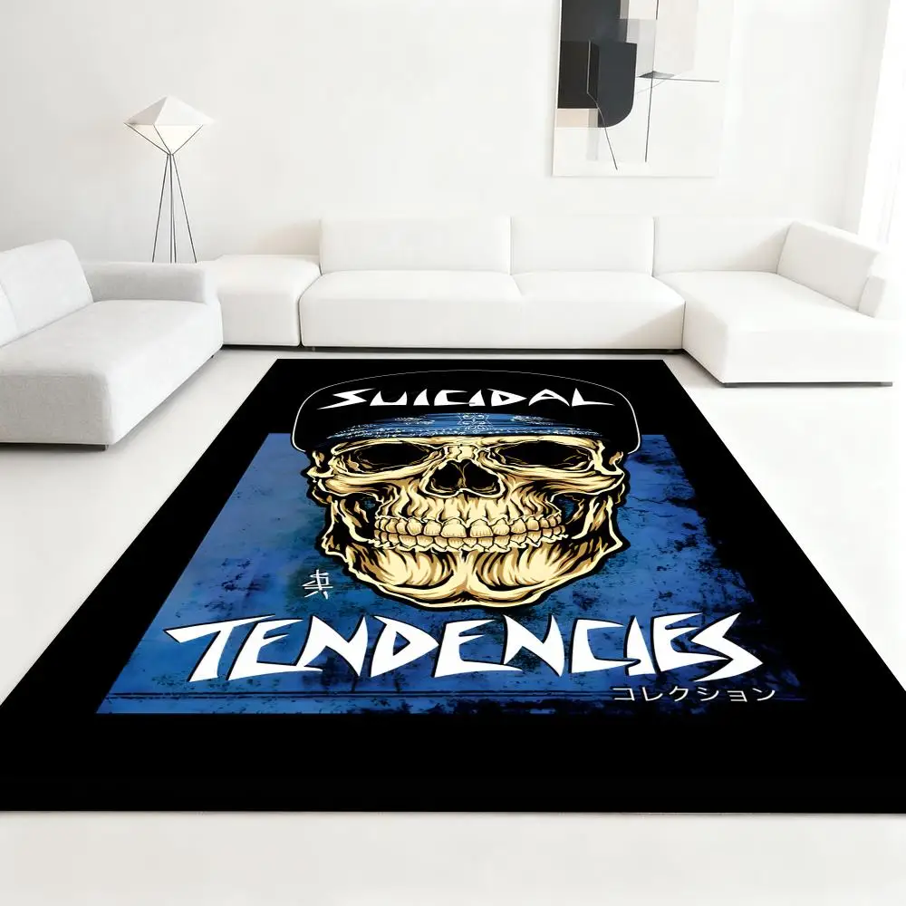 

S-Suicidal-Tendencys cool Rock Floor Mat Soft Thickened Absorbent Non-Slip Bedroom Living Room Door Mat Home Decor Flannel Rugs