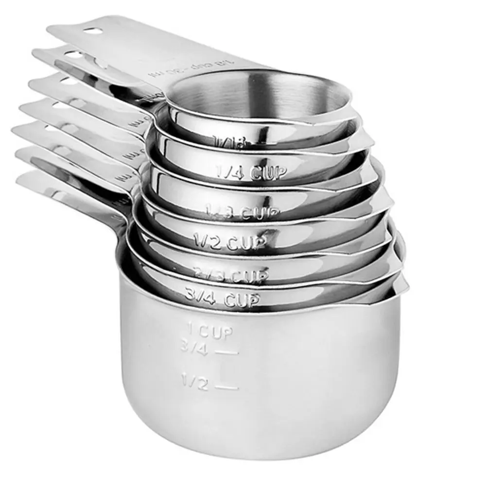 

7/15/16Pcs Professional 304 Stainless Steel Measuring Cups Scaleplate Accurate Measuring Cup and Spoons Set Stackable Spoon