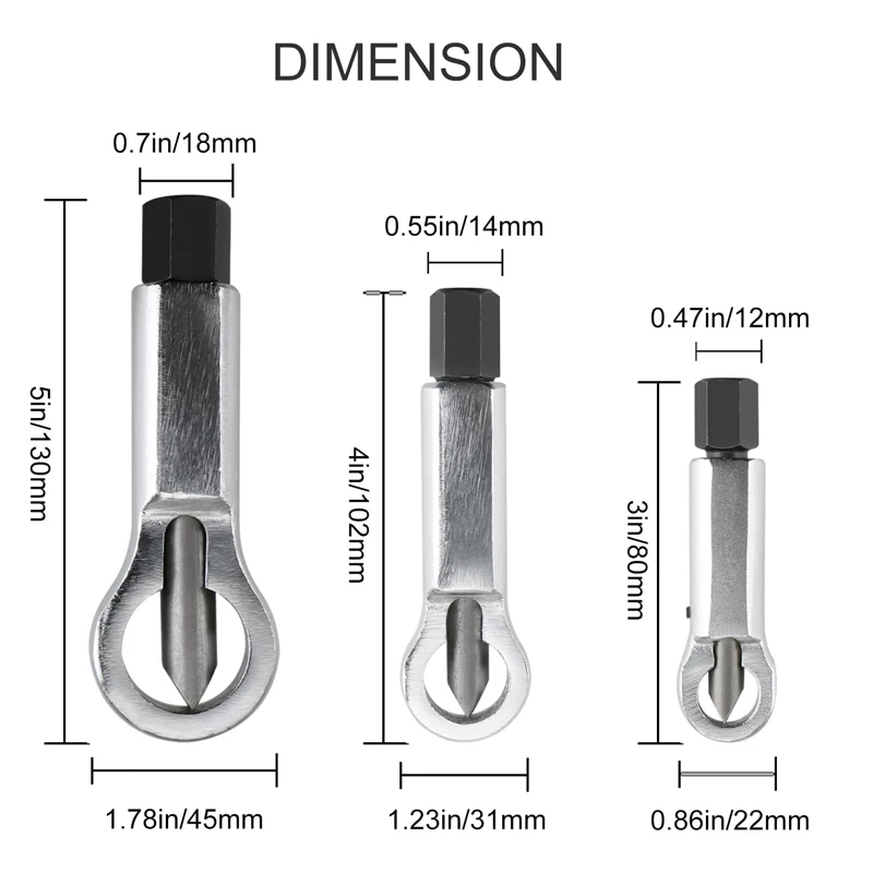 No. 1/2/3/4 Nut Separator 9-27mm Professional Nut Splitter Kit Separator Breaker Rusty Screw Bearing Steel Removal Hand Tool