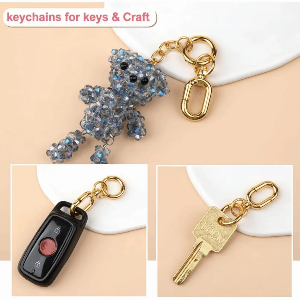 10Pcs 10 pcs Swivel Clasp Clips Zinc Alloy Swivel Clasp Key Ring Hook Spring Mechanism Metal Construction Metal Snap Hooks