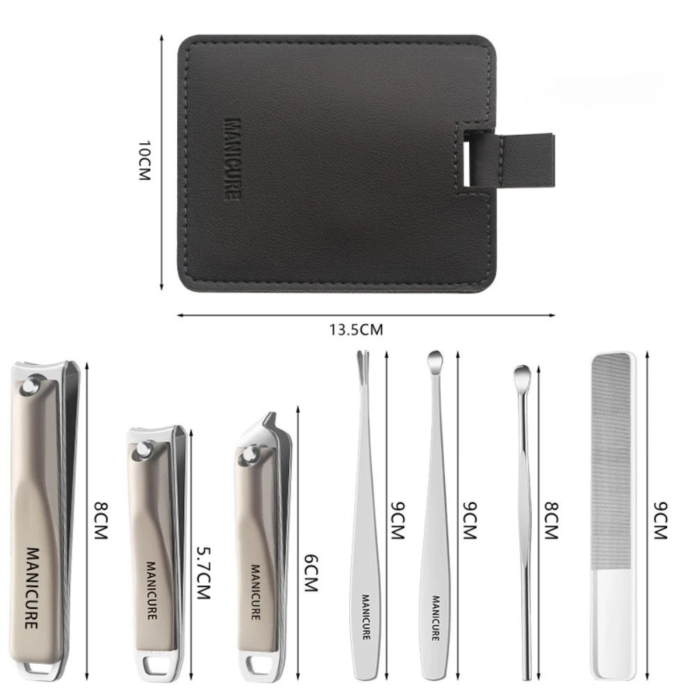 ชุดกรรไกรตัดเล็บเหล็กคาร์บอน 5 ชิ้นชุดเครื่องมือคมสำหรับเล็บหนาชุดแต่งเล็บเท้าพร้อมกระเป๋าเดินทาง