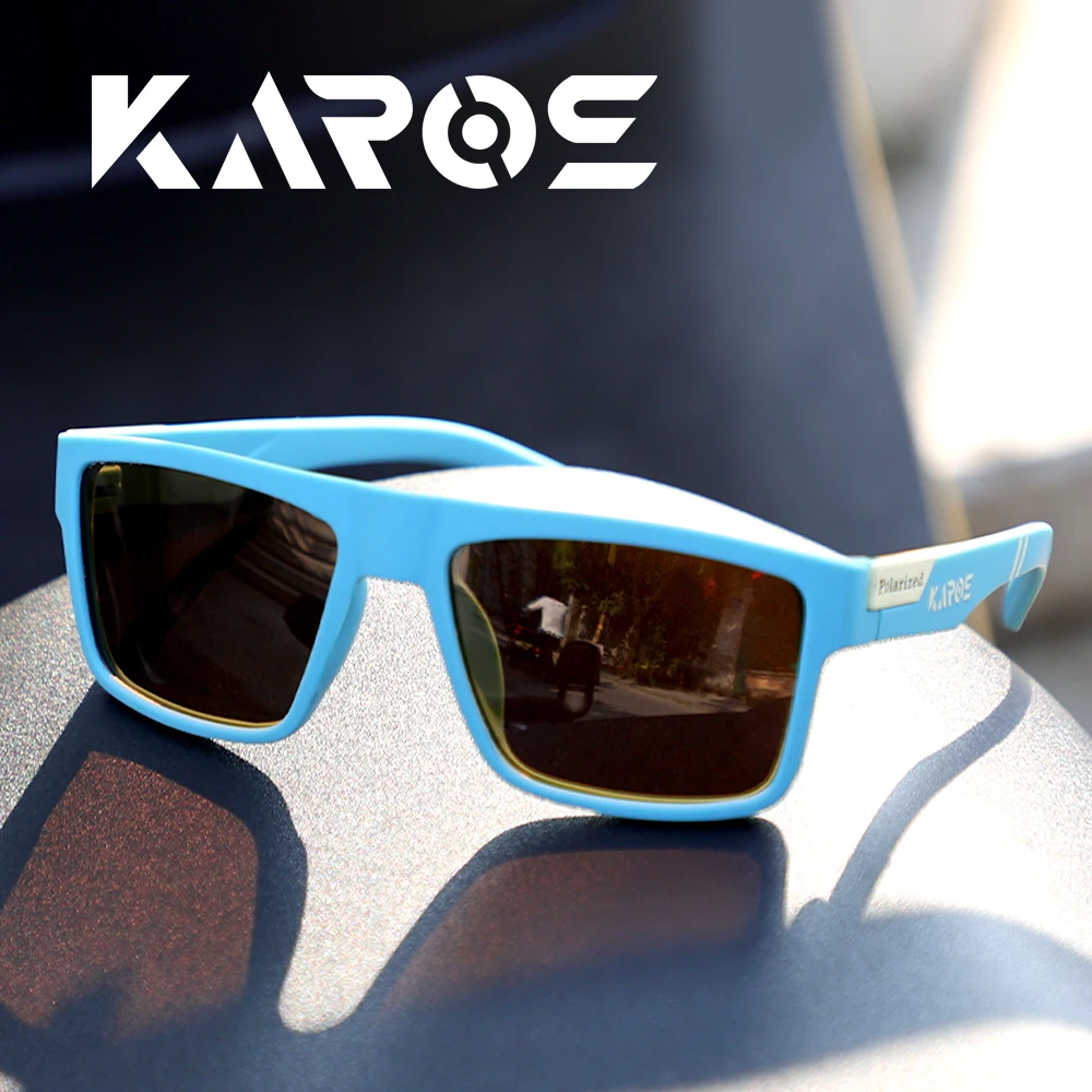 KAROS Brand Polarized Cycling Fishing Running Men Sunglasses UV400 HD Vision Windproof Fashion Goggles TAC HD Lens Vintage Style