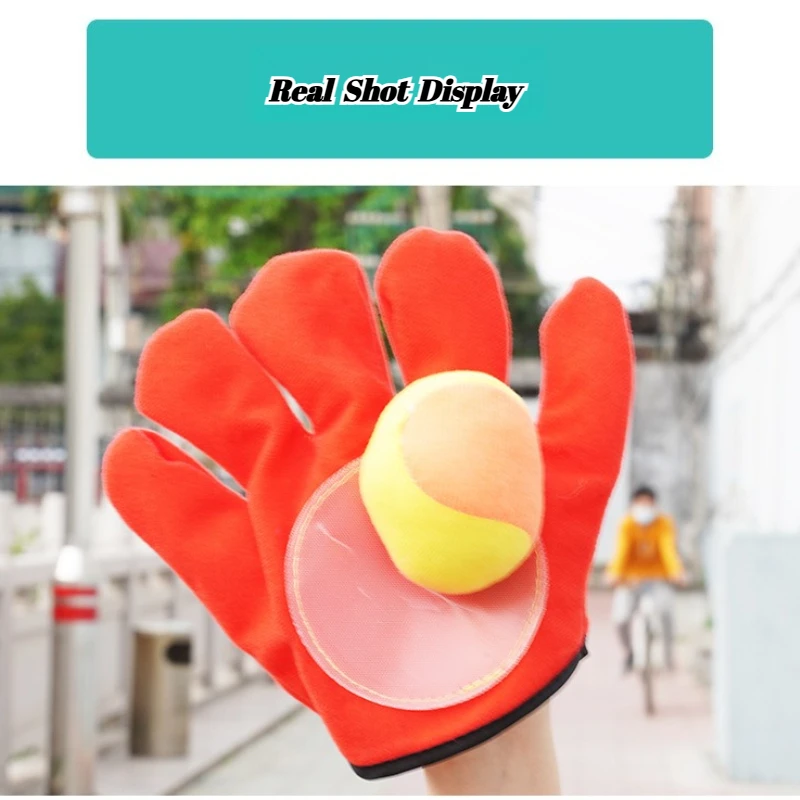 1pc スティッキーキャッチスローゲーム野球グローブボール付きチームスポーツ練習小道具ボールグローブ屋外インタラクティブ