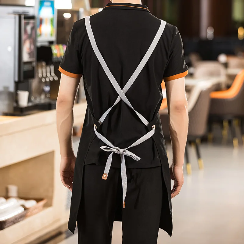 Neck-Hanging Black Male Chef Hotel Restaurant Cafe Work Apron Waiter Female Kitchen Whole Body