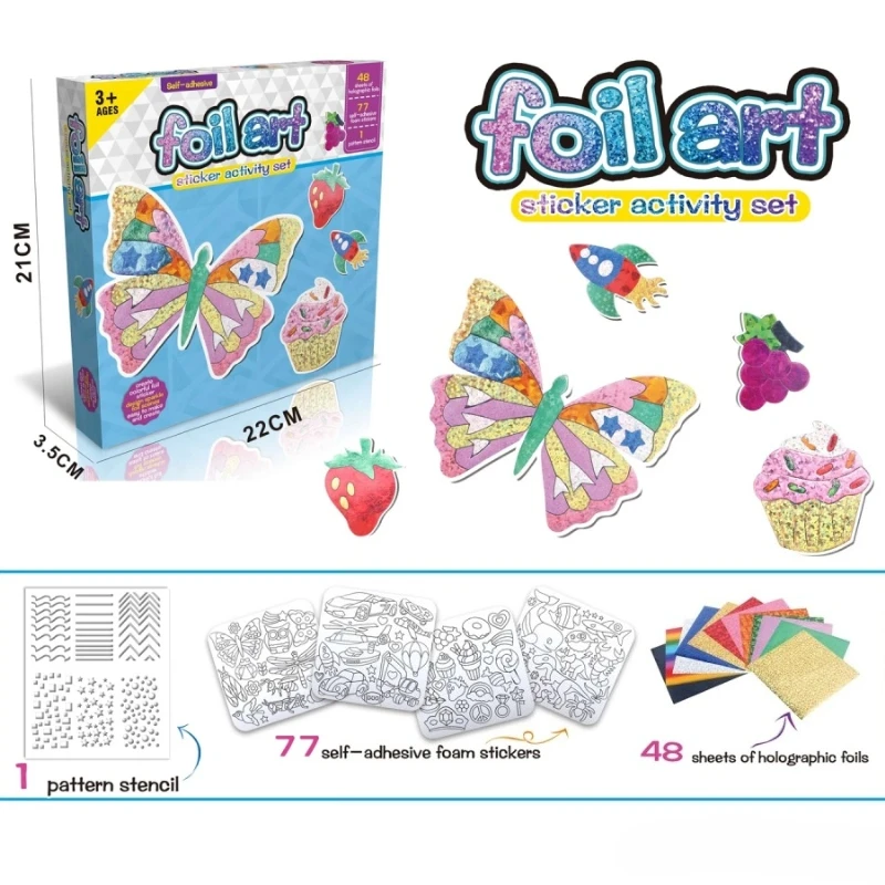 فويل الفنون والحرف اليدوية للأطفال الذين تتراوح أعمارهم بين DIY فراشة الحلوى احباط رغوة ملصقات متعة فوضى الحرف الحرة الإبداعية هدايا عيد اللعب