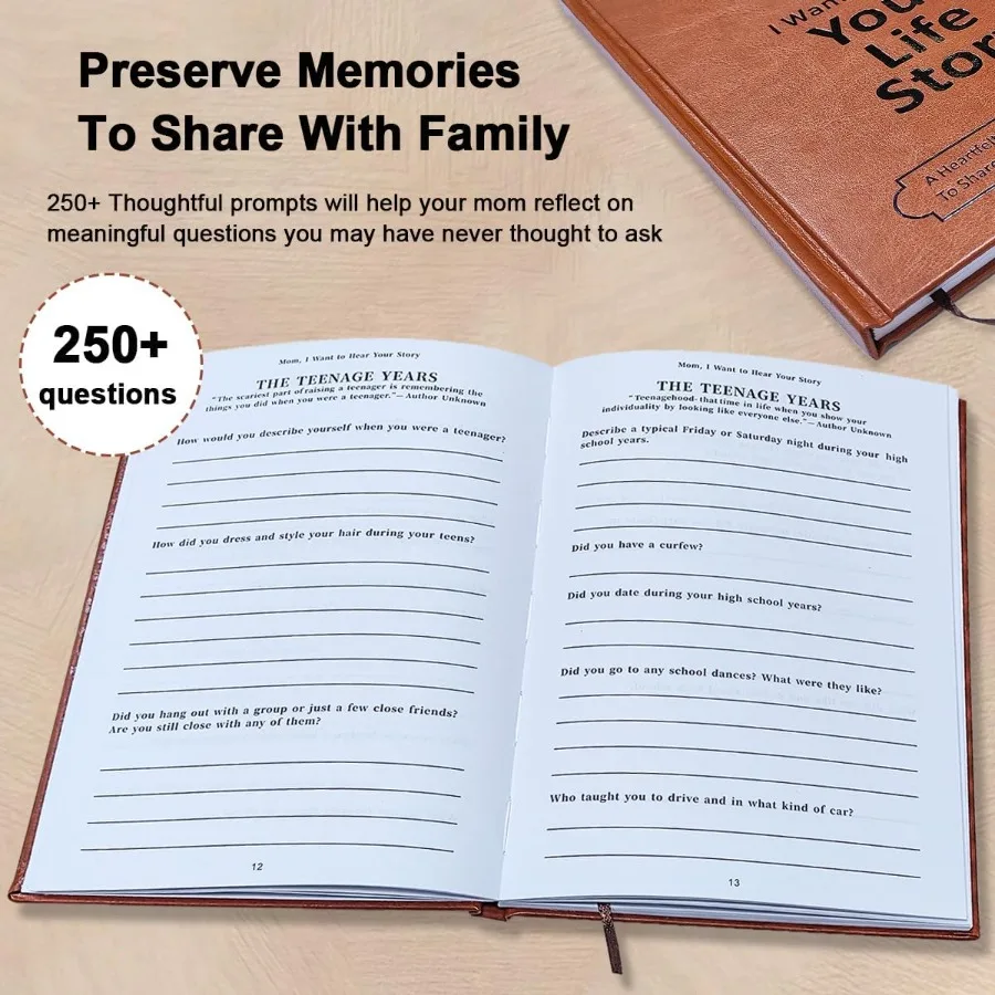 JUNQIU Mom I Want To Hear Your Story A Mother S Guided Jourl Book Gifts For Mom Christmas Mothe Day Birthday Gift For Mom From