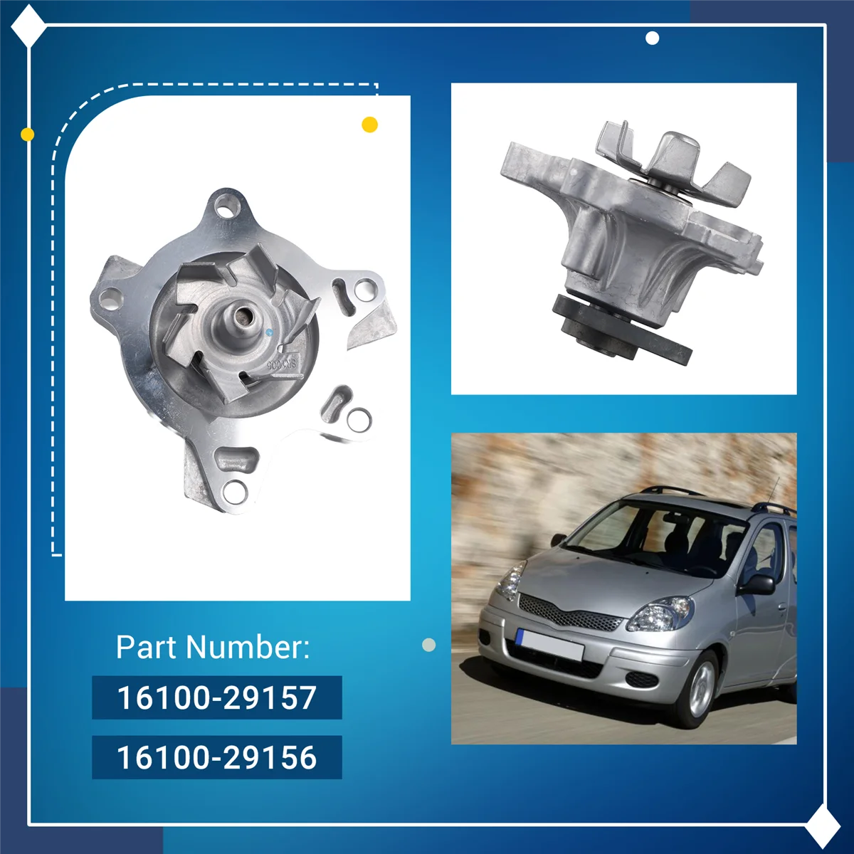 Bomba de agua de refrigeración del motor 16100-29157-83 16100-29156 para Toyota Corolla Yaris Prius 99-13 1610029155