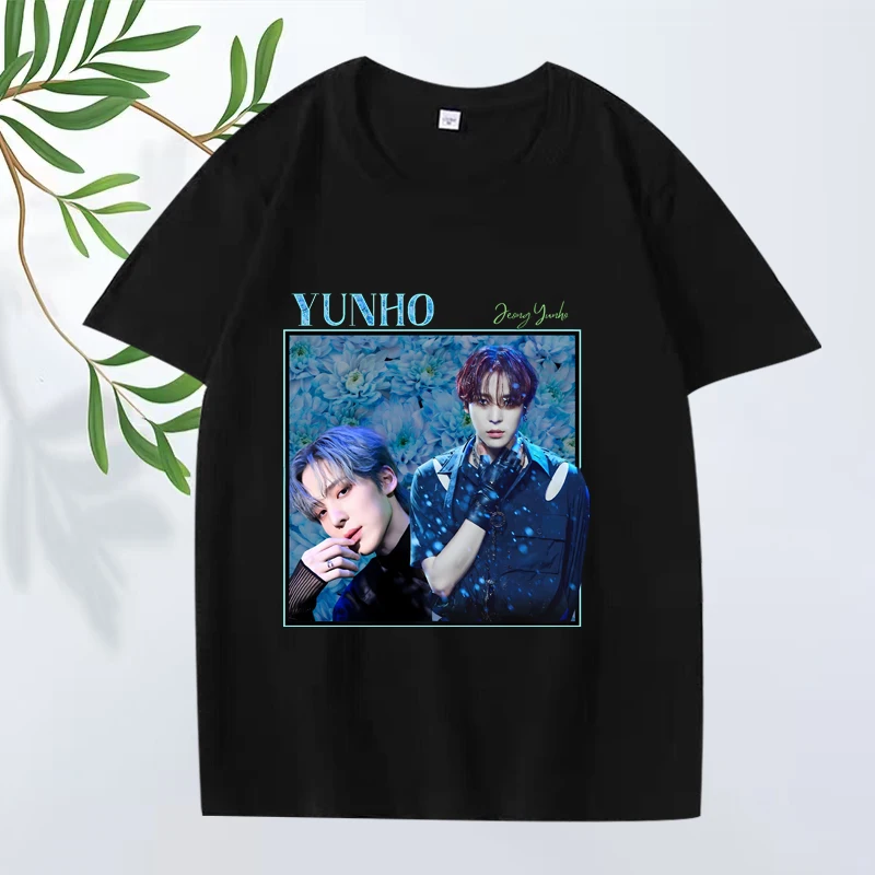 

Ateez Yunho Vintage Classic graphic T Shirts men women Oversized 100% Cotton fashion top short sleeve Summer print Unisex tops