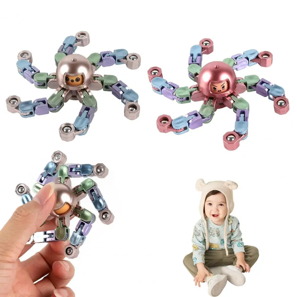 Wandelbarer Fidget Spinner, tragbar, Stressabbau, Verformung, mechanischer Arm, Fingerspitze, Gyro-Kette, Roboter-Spinner, sensorisches Spielzeug