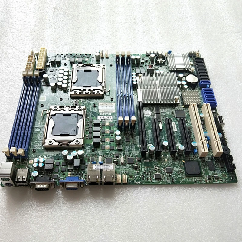 X8DTL-3 Per Supermicro Doppie prese LGA a 1366 pin Server Workstation Scheda madre SAS a 8 porte integrata Supporta display indipendente