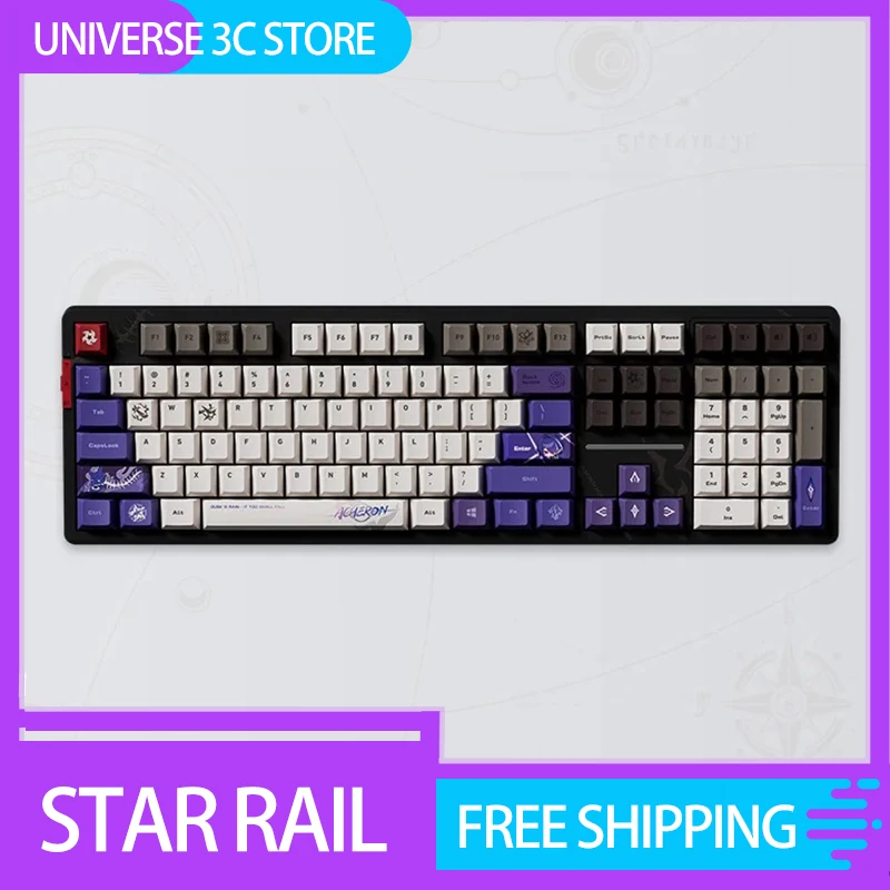 Anime honkai: star rail oficial huangquan teclado mecânico personalizado tri-modo com fio sem fio bluetooth rgb backlight teclado