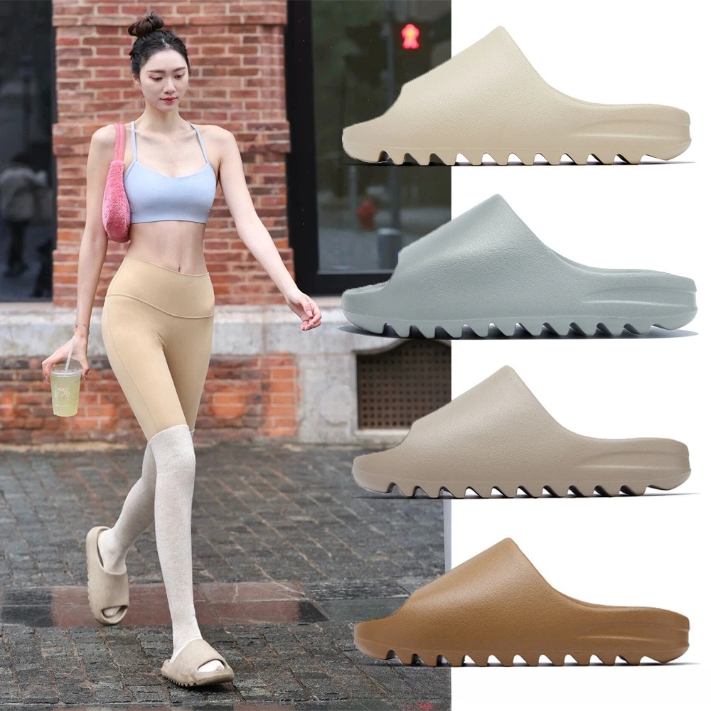 

Wear thick bottom and step on shit, non-slip one-word drag fitness sports cool slippers men
