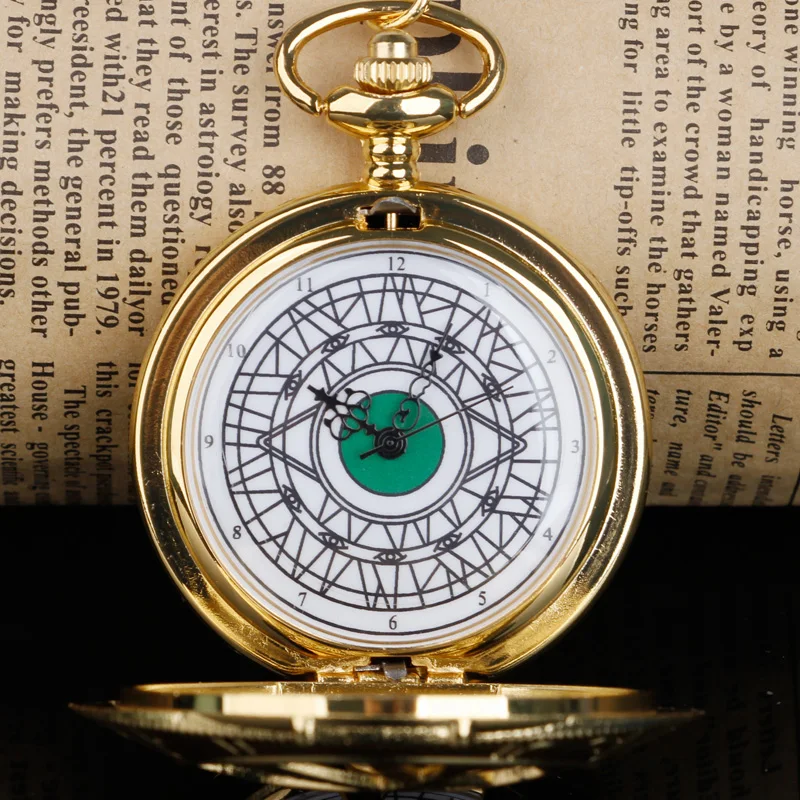 أنيقة الذهب ساعة جيب كوارتز قلادة قلادة مع نمط جوفاء غامض الرجال والنساء هدية Relojes دي Bolsillo #2