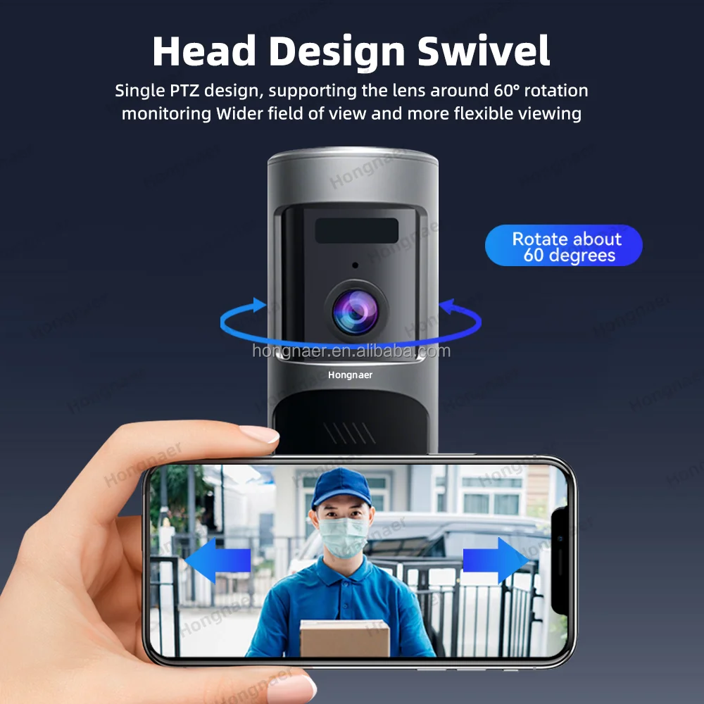 2MP WiFi casa intercomunicador con batería timbre de puerta inteligente timbre cámara ICam365 WiFi timbre de vídeo inalámbrico inteligente