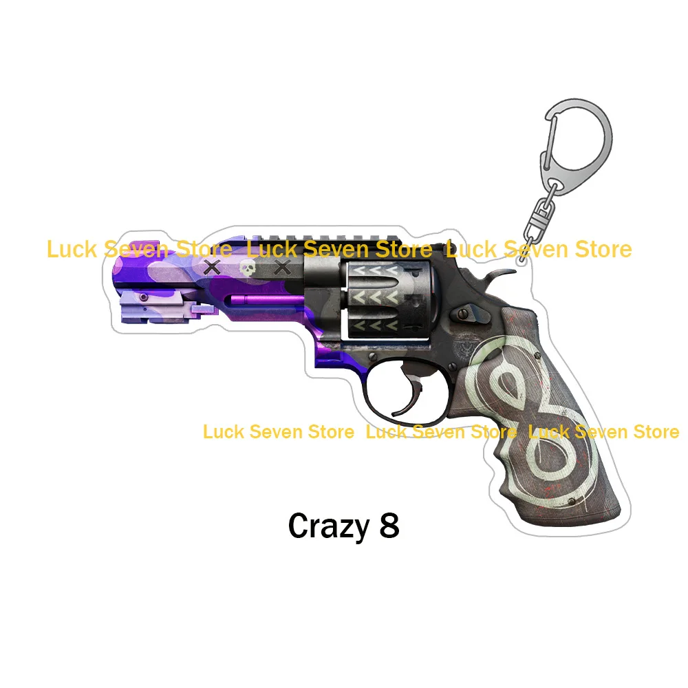 CS2 الذهاب لعبة سلاح R8 مسدس قرمزي الويب العظام مزورة بقاء فينيكس ماركر سلسلة مفاتيح مصنوعة من الأكريليك حقيبة قلادة هدية أنيمي لعبة #4