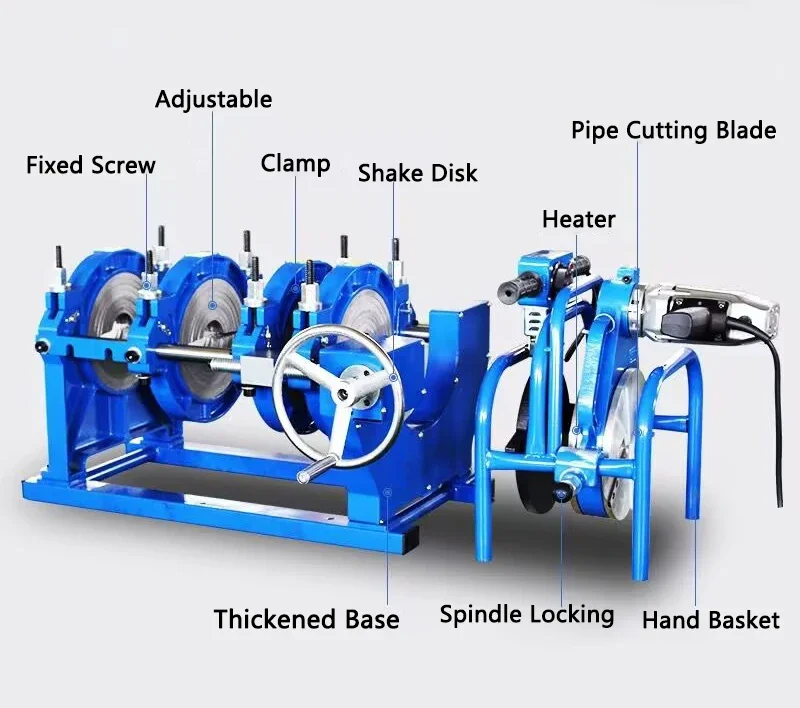 Screw-type Hot Melt Butt Welding Machine High Power Hot Melter 63-160/200 PE/PP/PB/PPR/PVDF/MPP Plastic Pipe Butt Welder