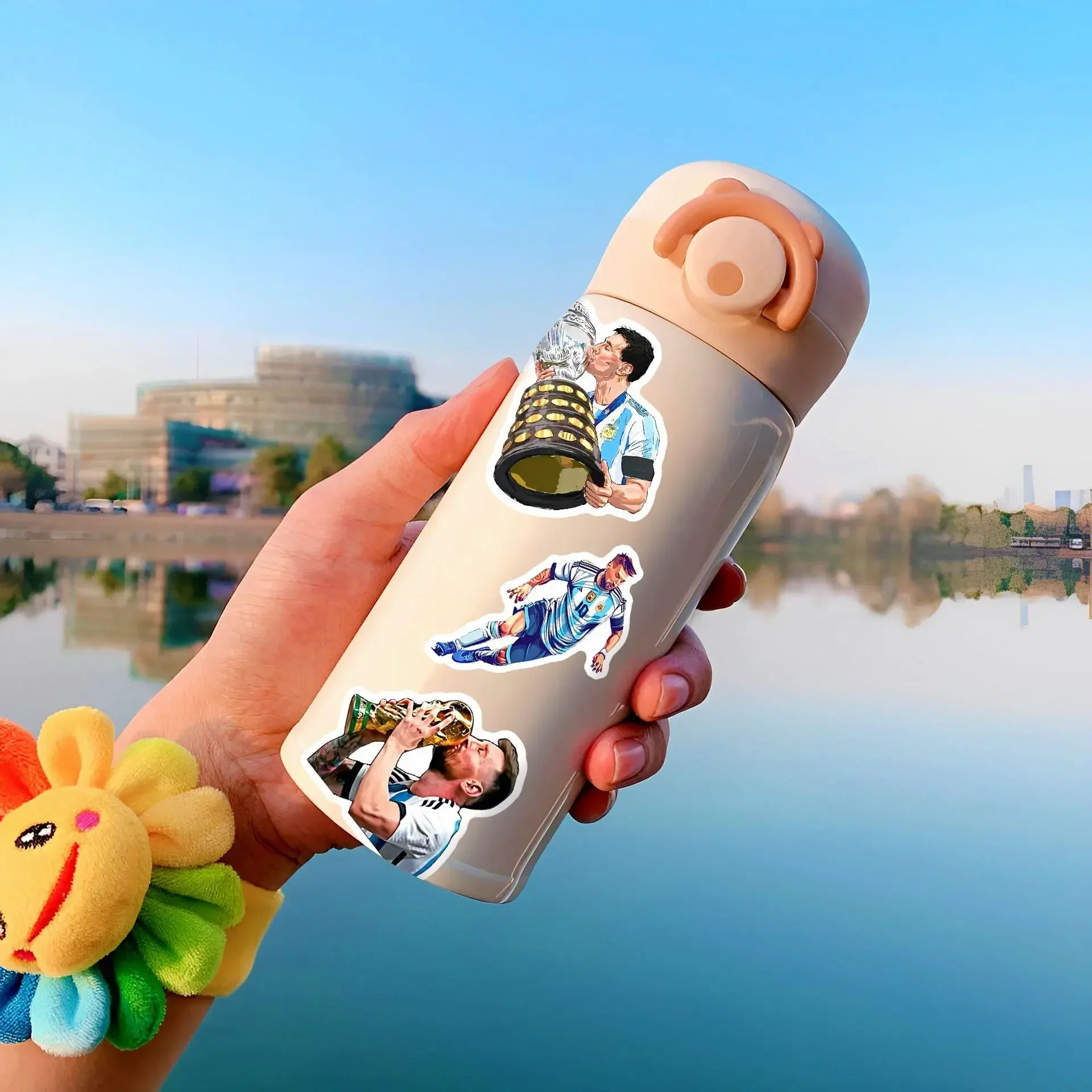 50Pcs Football Star Stickers Messi Sticker Small Decals for Hydro Flasks Laptop Phone Case Computer Water Bottle image 2