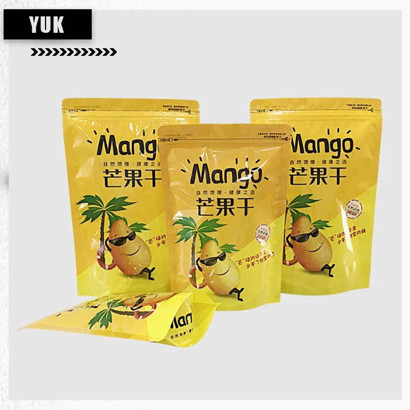 Сумки для пищевых продуктов на молнии из алюминиевой фольги с принтом, герметичные закрывающиеся майларовые сумки для манго, клубники, сухих хлопьев