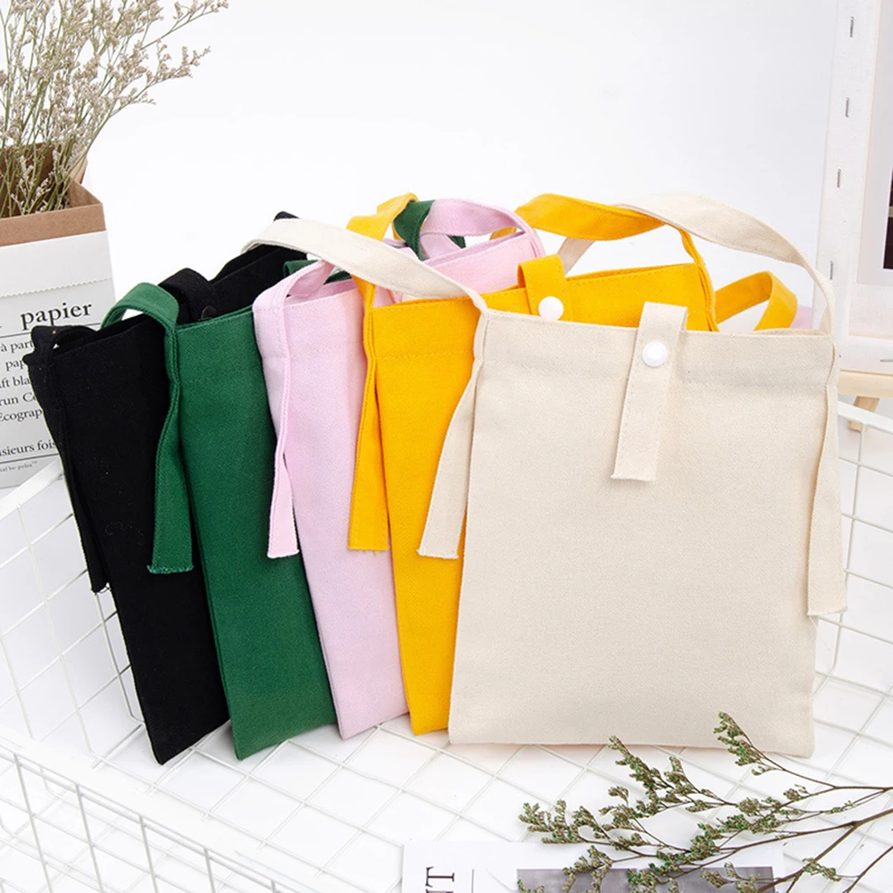 Canvas Cloth Bag Cotton Shopping grocery bags Resuable fabric shoulder bag Folding Tote Portable Handbags School Pen Storage Bag