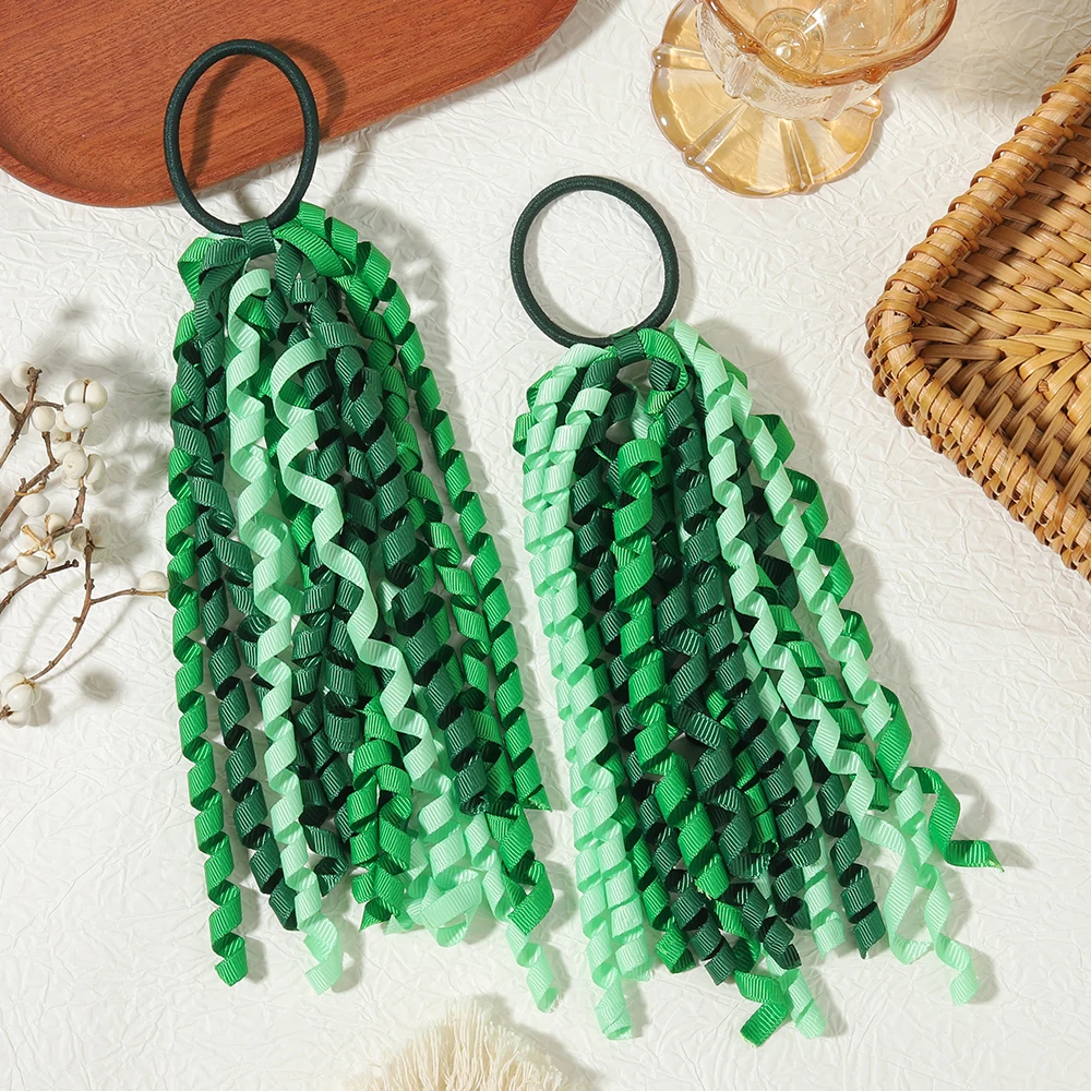 2 Stück/Set Satin-Quasten-Stirnband und Pferdeschwanzhalter, geeignet für Mädchen, dekoratives Haar-Accessoire für WM-Partys – Detail 15