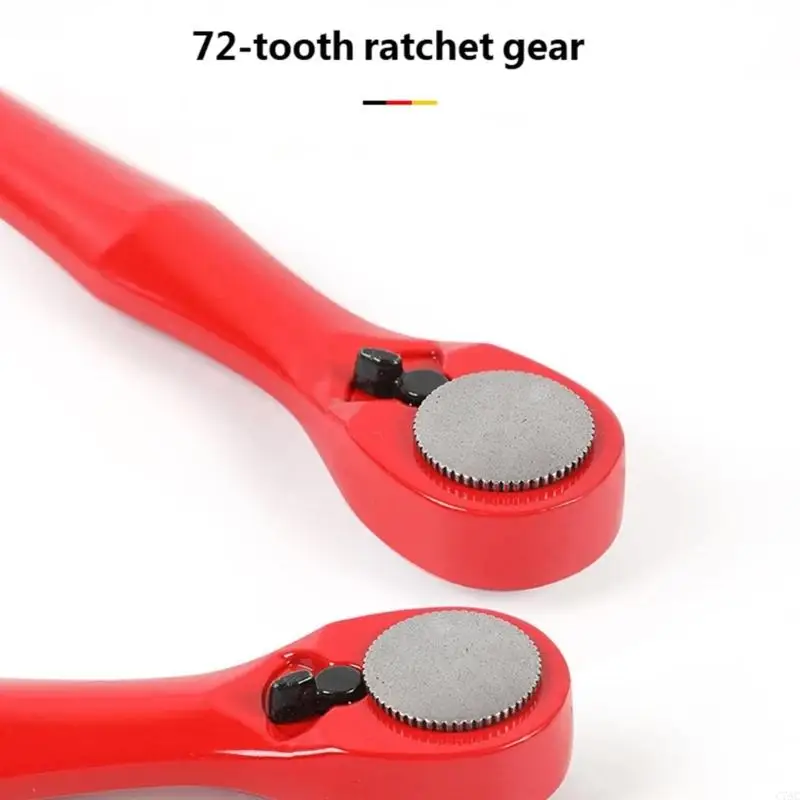 Small Ratcheting Screwdriver Wrenches Red Aluminum Handle with 0.98 Inch Crosses Bit for Fast Screw Turning in Home and Garage