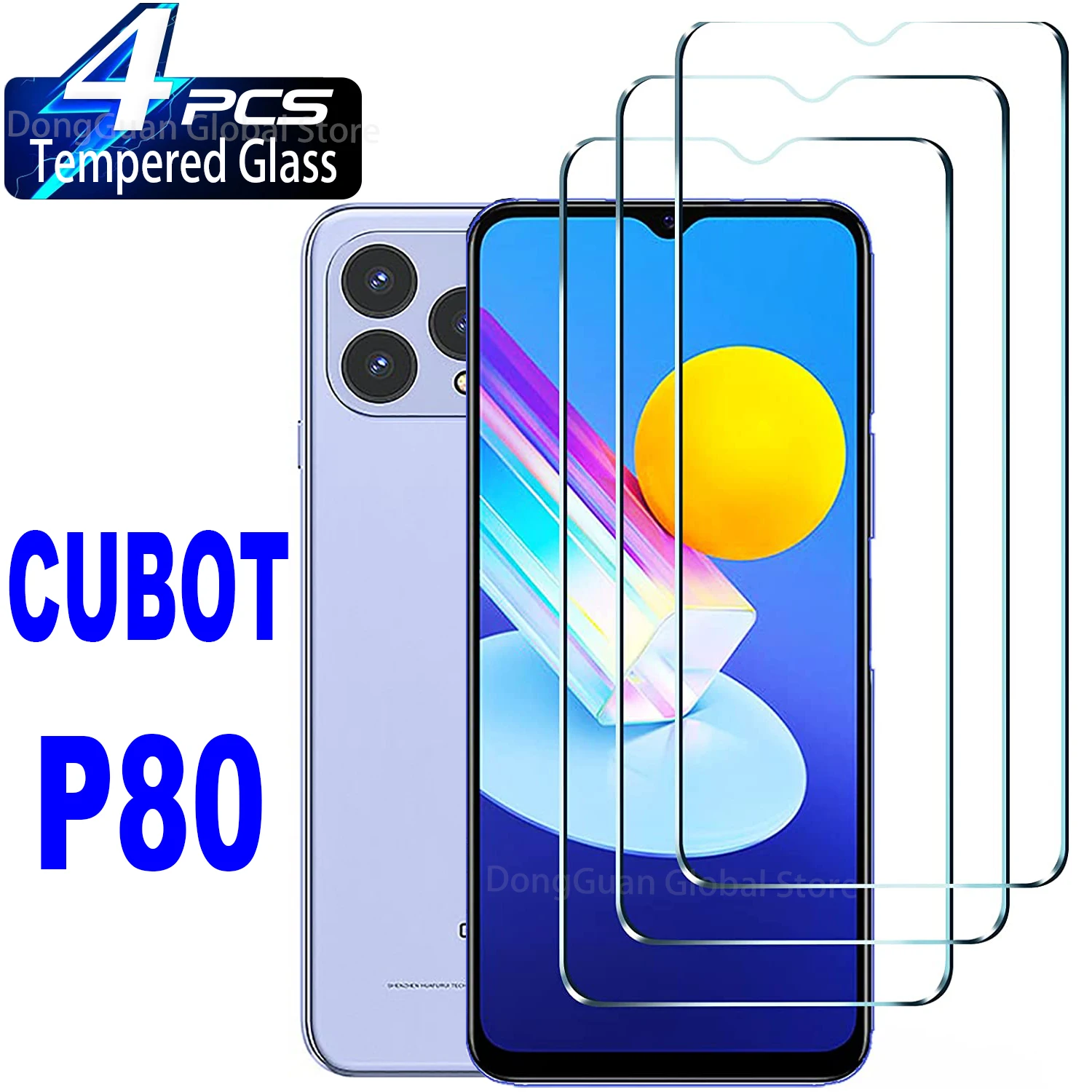 

2/4Pcs High Auminum Tempered Glass For Cubot P80 Screen Protector Glass Film