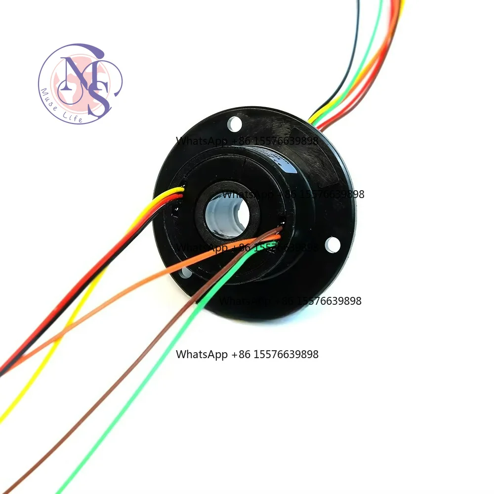 10mm Bore 6-Channel 2A Hollow Slip Ring, Rotary Electrical Joint Connector, 240V AC/DC Spare Part