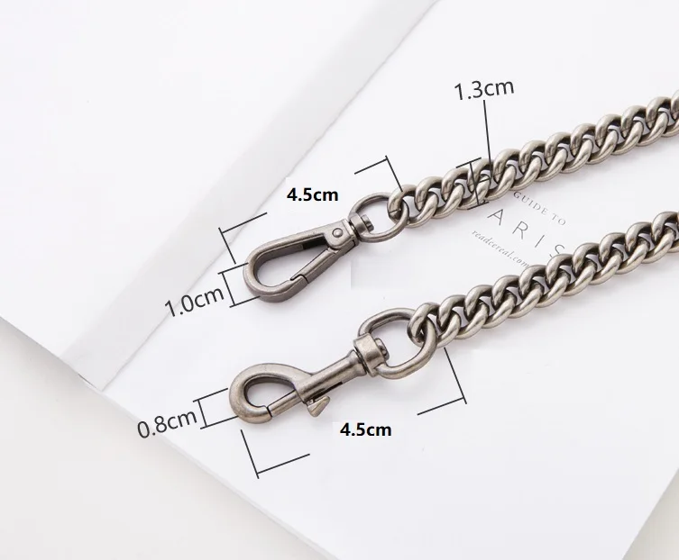 13mm Women Bag Chain Strap DIY Bag Accessories Repairement Parts Bag Clasp Shoulder Bag Chain Buckle Old silver High Quality