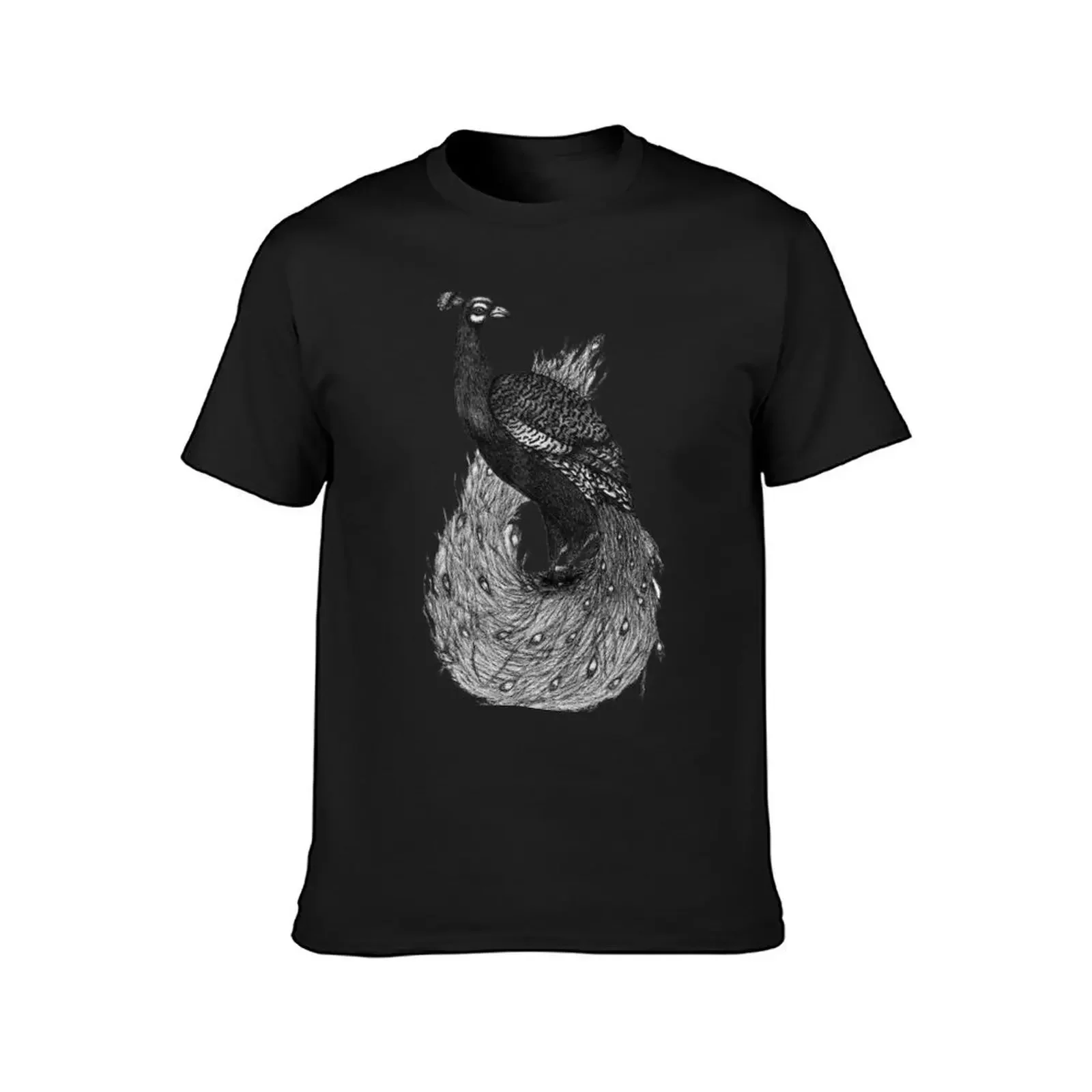 Long Tailed Peacock T-Shirt cotton graphic tees street wear anime figures mens graphic t-shirts big and tall