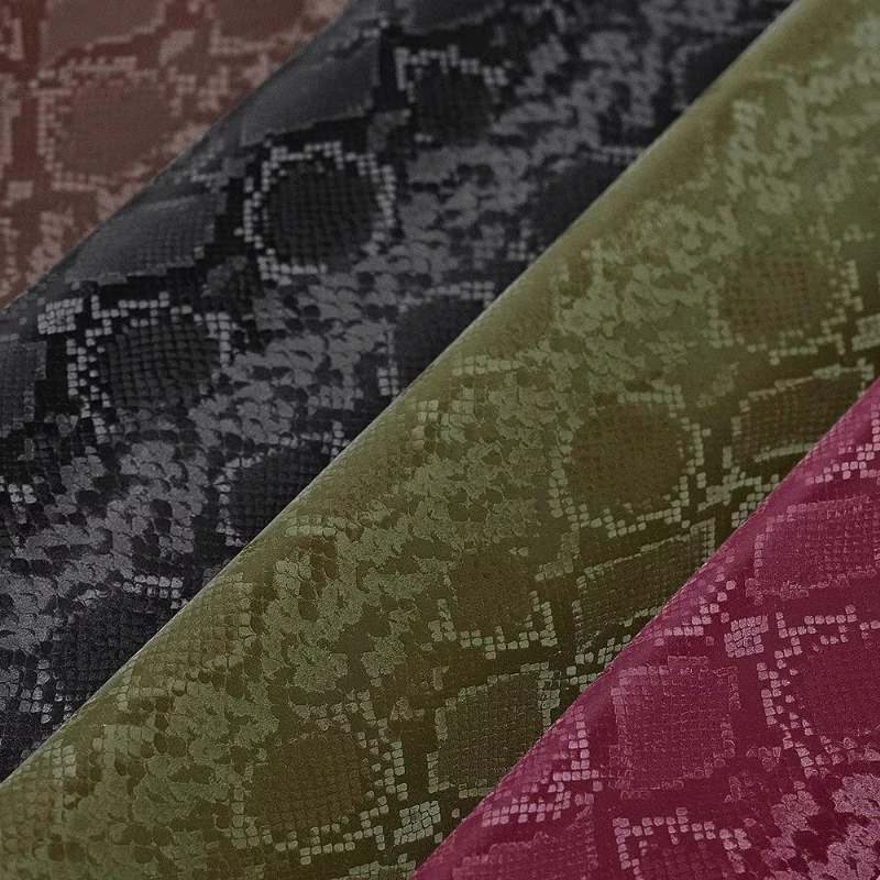 50cm X 140cm Python Print Leather Fabric Silky Soft Waterproof Jacket Skirt Trousers Material for Designer Tailoring DIY Fabrics