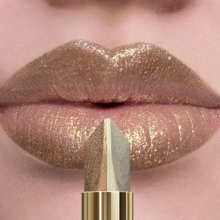 Lápiz Delineador de labios de dos colores con brillo, acabado de terciopelo mate, lápiz labial metálico liso, tinte de labios nacarado, regalos de maquillaje