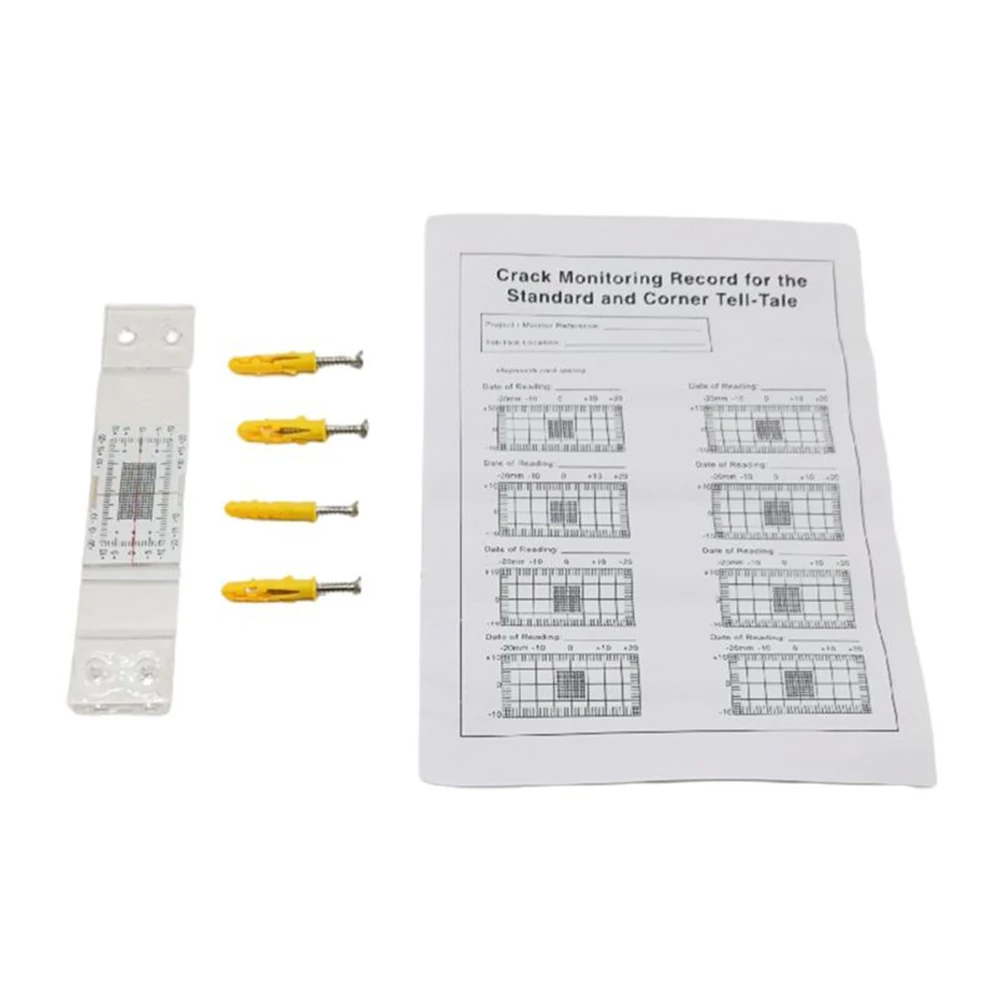Plastic Corner Tell Tale Crack Monitor Gauge With 20mm Horizontal 10mm Vertical Range And 1mm For Concrete Wall Fissur