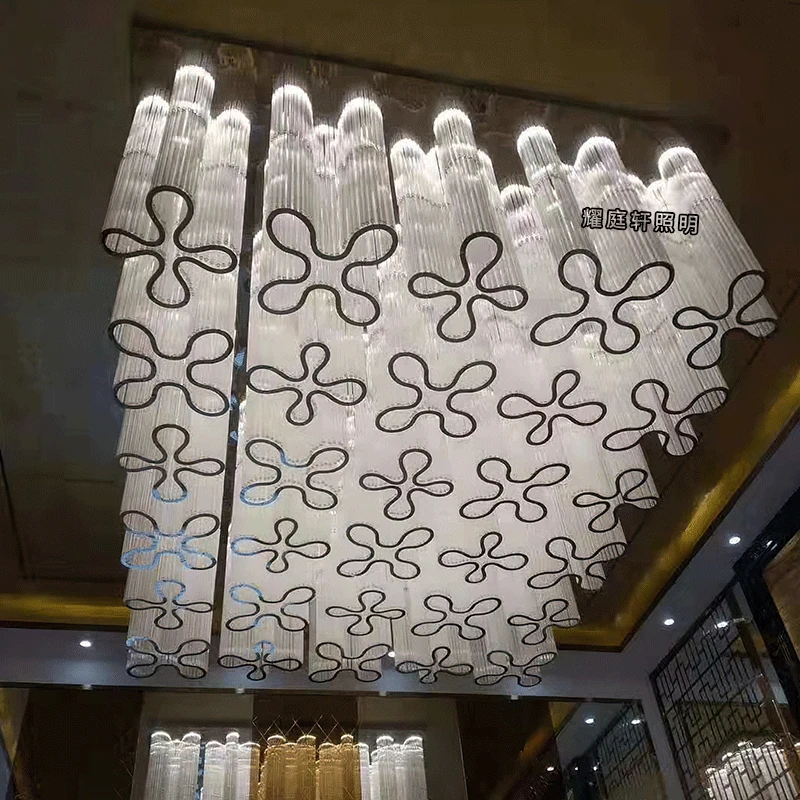 

Светильник для лобби отеля, банкетного зала, караоке-клуба, нестандартный проектный стеклянный потолочный светильник в форме цветка сливы.