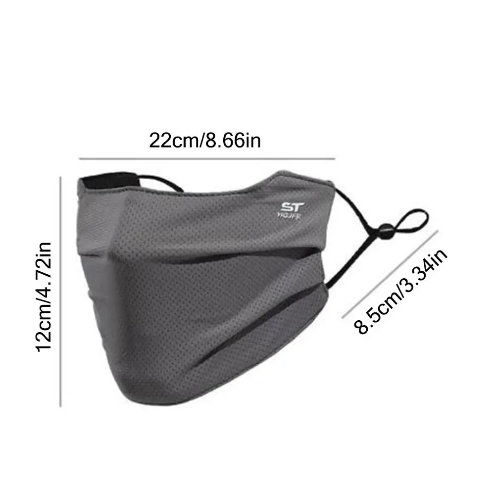 UV Face Shield Washable Reusable Sun Protection Face Mask Breathable Ice Silk Face Cover for Motorcycle Running Riding Exercise