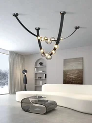 Postmodernistyczny minimalistyczny skórzany żyrandol sufitowy LED włoski projektant oświetlenie do salonu jadalnia willa Home Decor lampa wisząca