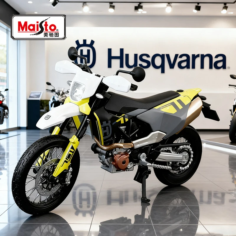 Maisto 1/12 Husqvarna 701 Alloy Motorcycle Model Toy Vehicle Collection Autobike Shork-Absorber Off Road Autocycle Toys Car