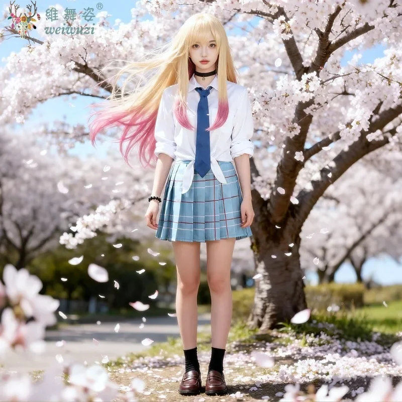 Аниме My Dress Up Darling Kitagawa Marin JK школьная форма наряд косплей костюм девушка костюм на Хэллоуин необычные сценические представления