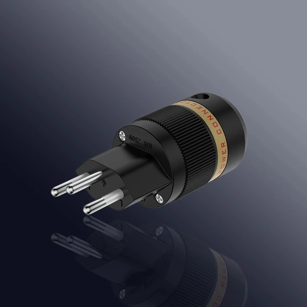 Viborg VS501 Pure Copper Gold/Rhodium Plated Swiss Switzerland 3 Pin Male Power Plug Female For HIFI Audio Power Cable Connector
