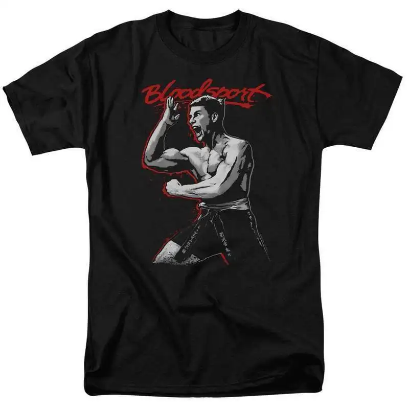 Bloodsport T shirt retro 80's movie regular fit black cotton graphic tee MGM294