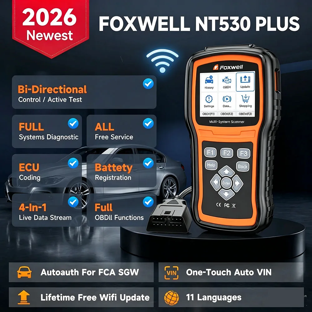 FOXWELL NT530 Plus WIFI プロフェッショナルカー OBD2 スキャナー 35+