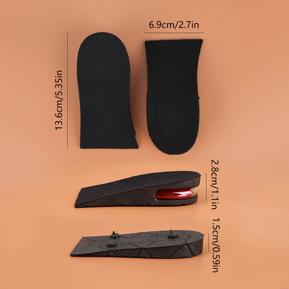 Multilayer heightening half pad Insoles  Heighten Growing Soles Lift Adjustable Cut Insert Invisible Height Increase Insole