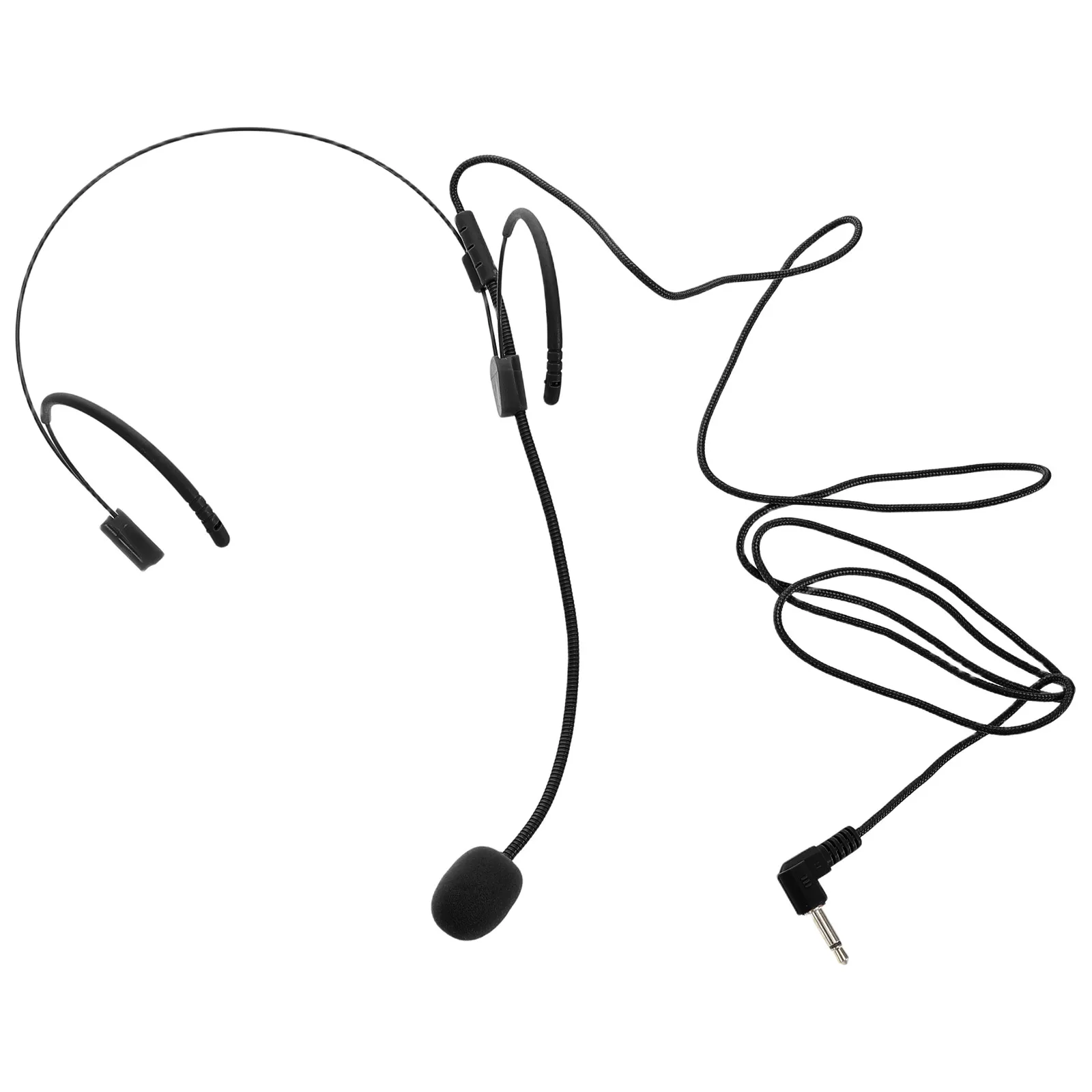 

Wire Headworn Microphone Black Ear Hanging DJ Equipment Omnidirectional Mic System Double Over Ear Sound Plastic Portable