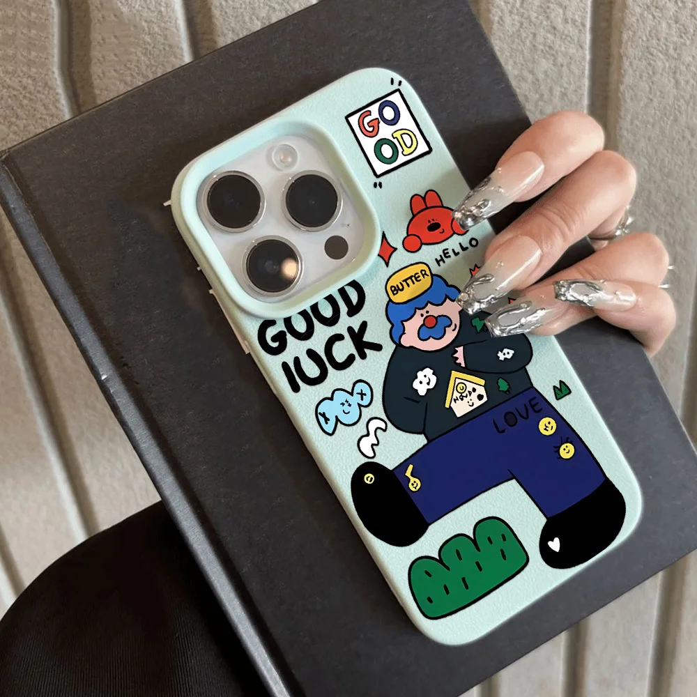 Funny Cartoon Soft Silicone Phone Case For iPhone 15 Pro Case iPhone 16 13 12 11 14 Pro Max 16 Plus Soft Shockproof Cover Bumper