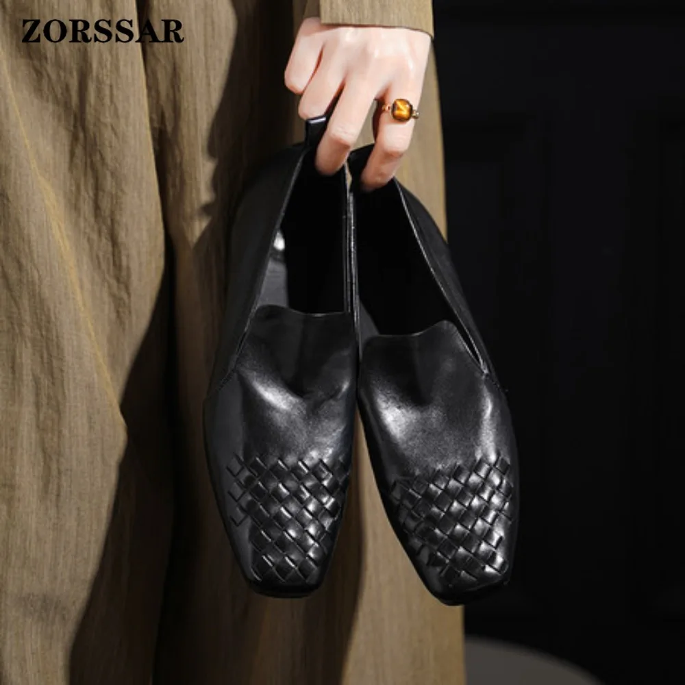 2026 Frühling/Herbst Neue Damen Vintage Mary Jane Schuhe – Eckige Zehenpartie, niedrig geschnittene Flats, weiche Leder-Loafer im britischen Stil, Freizeitschuhe