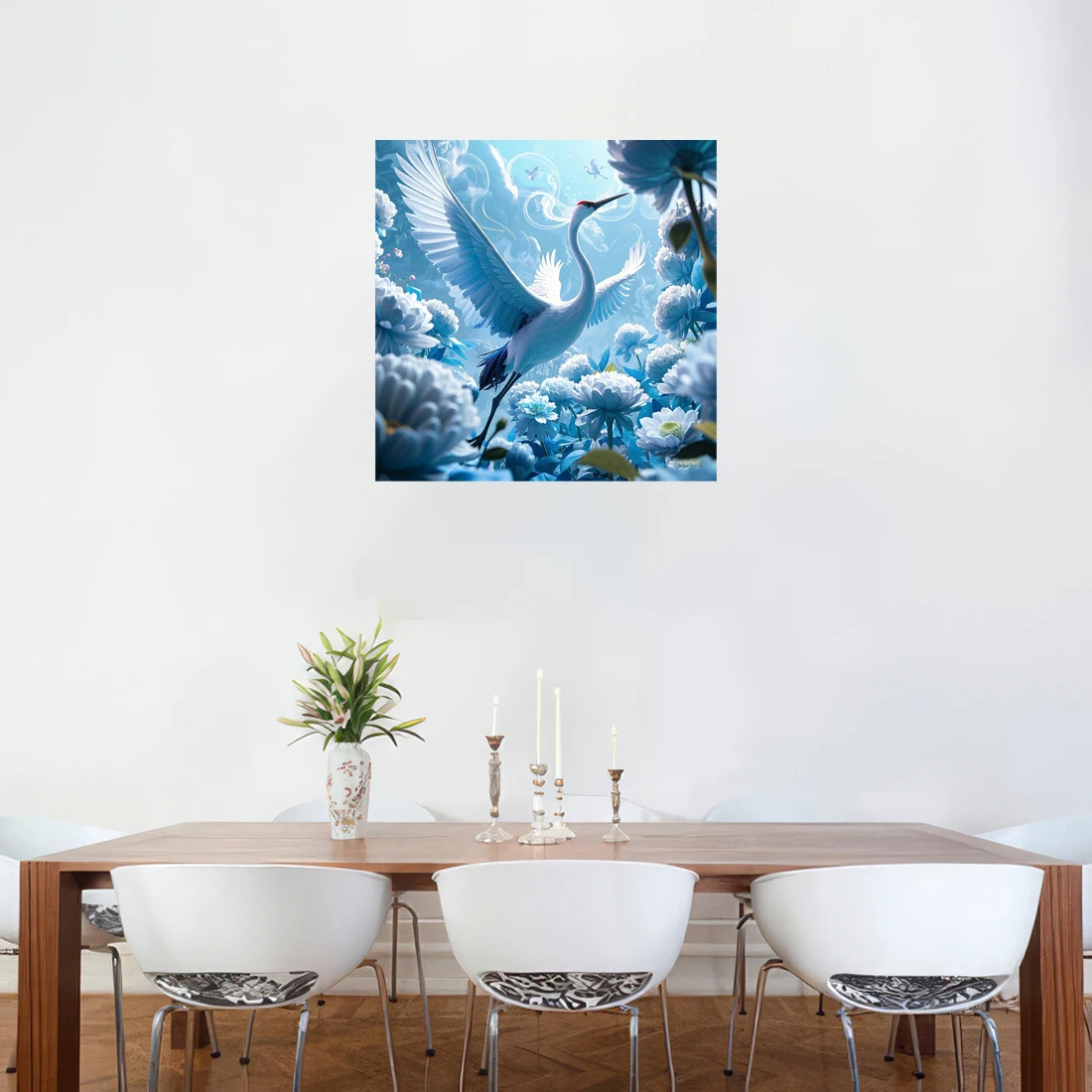 Three Ratels QHH29 The Fantasy Flower World Beautiful Swan and Crane Wall stickers for home decoration